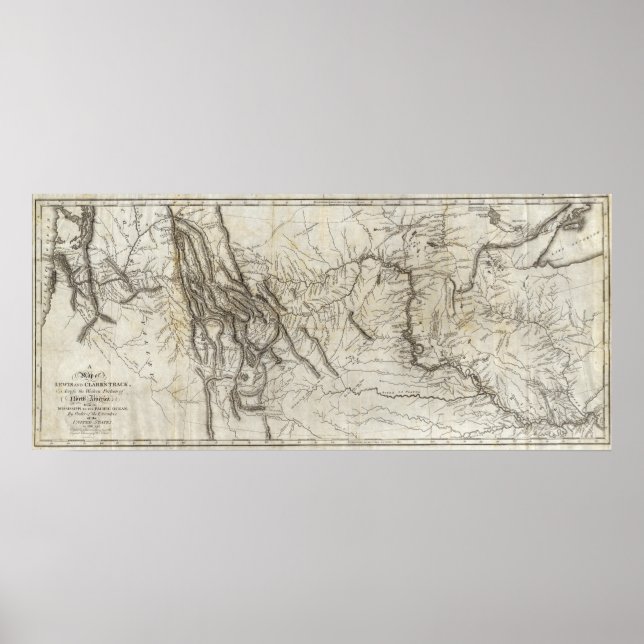 Map of Lewis and Clark's Track 2 Poster (Front)