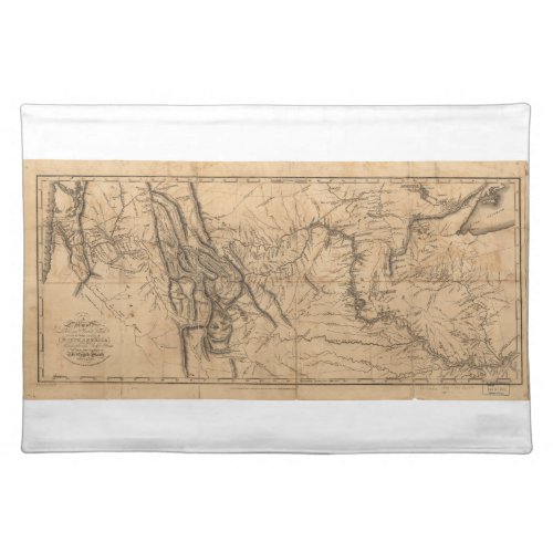 Map of Lewis  Clarks Across Western America 1814 Cloth Placemat