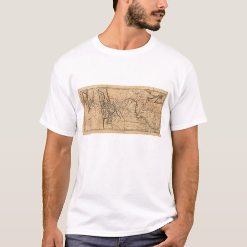 Map of Lewis  Clarks Across Western America 1814 T_Shirt