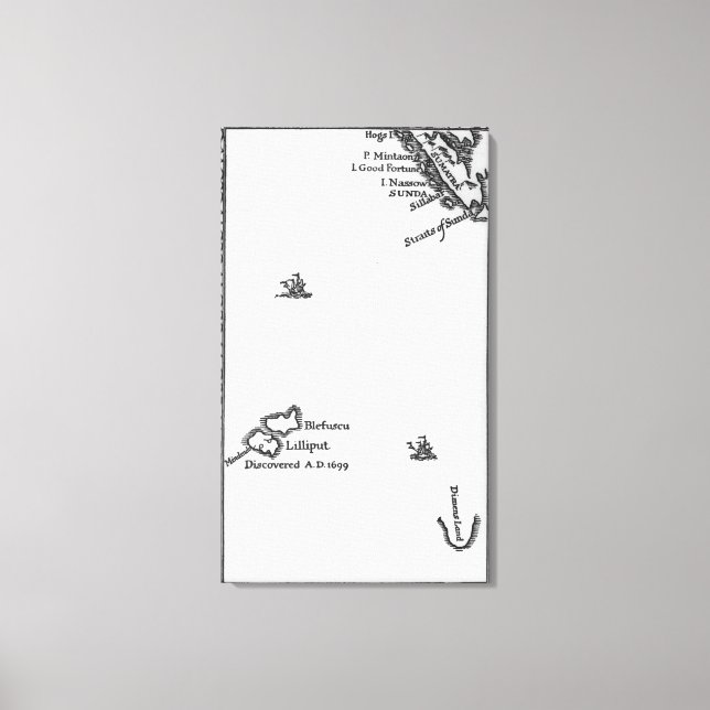 Map of Lilliput and Blefuscu Canvas Print (Front)