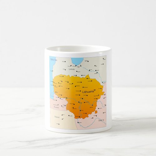 Map Of Lithuania Coffee Mug