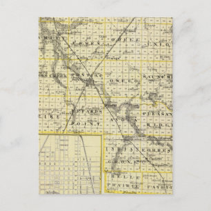 Map of Livingston County and Pontiac Postcard