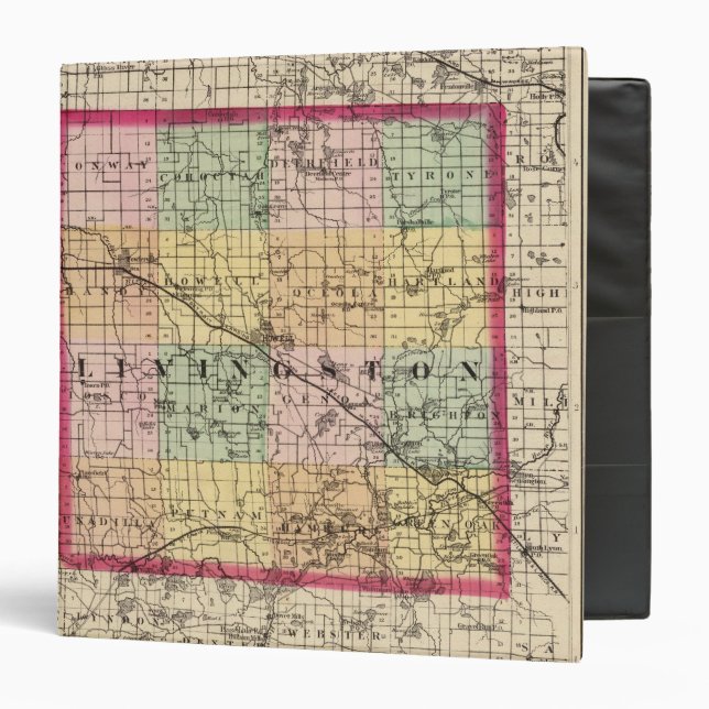 Map of Livingston County, Michigan Binder (Front/Inside)