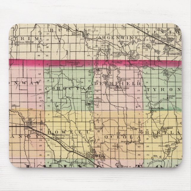 Map of Livingston County, Michigan Mouse Pad (Front)