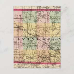 Map of Livingston County, Michigan Postcard