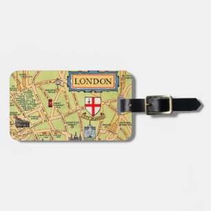 Map of London England Luggage Tag