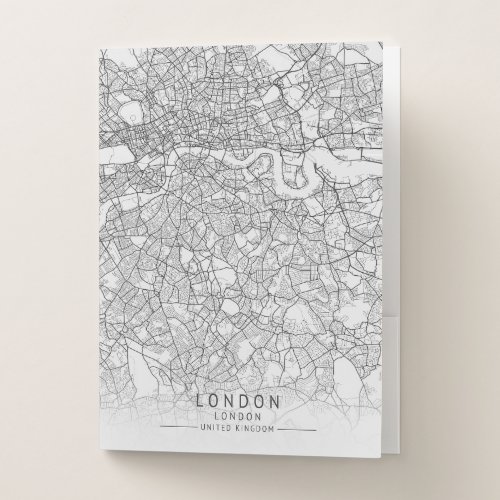 Map Of London Initial  Pocket Folder