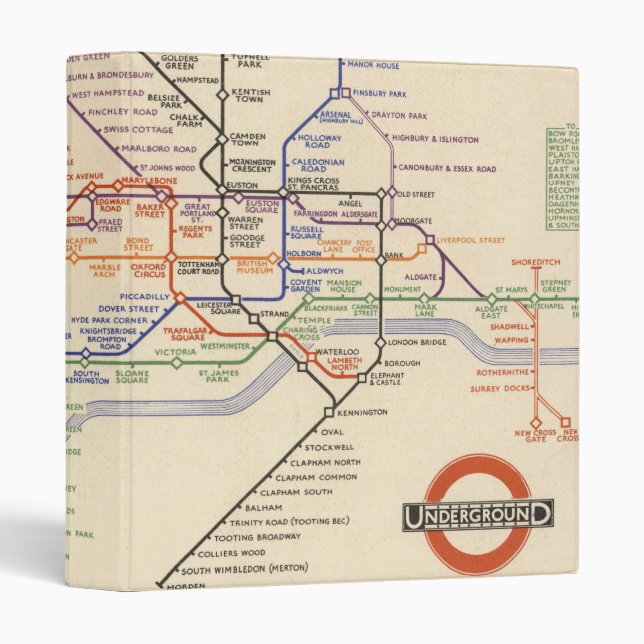 Map of London's Underground Railways 3 Ring Binder (Front/Spine)