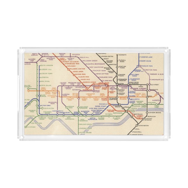 Map of London's Underground Railways Acrylic Tray (Front)