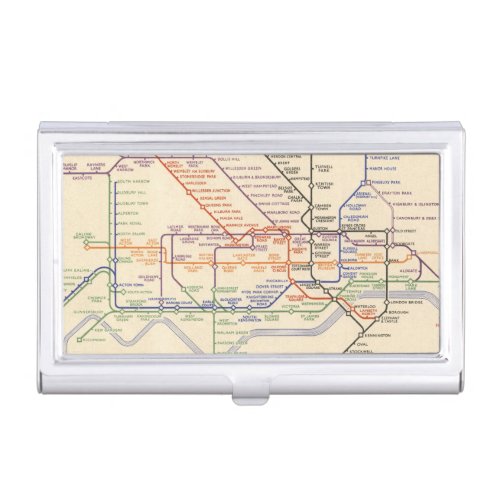 Map of Londons Underground Railways Business Card Case