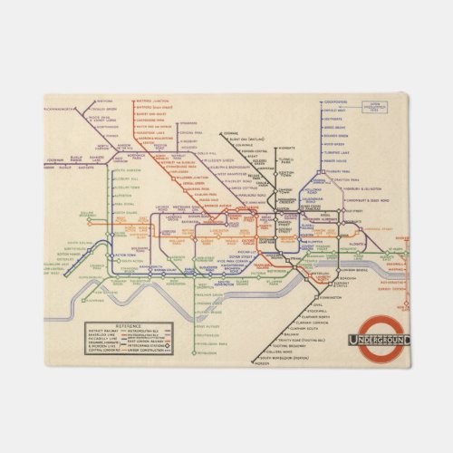 Map of Londons Underground Railways Doormat