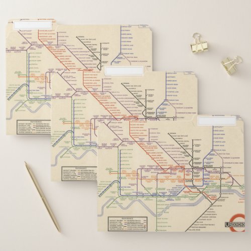 Map of Londons Underground Railways File Folder