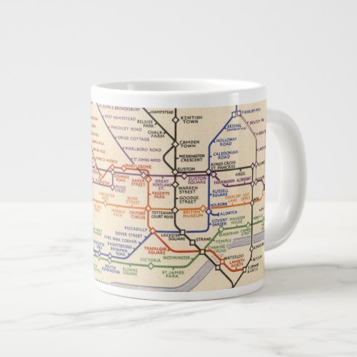 Map of Londons Underground Railways Giant Coffee Mug