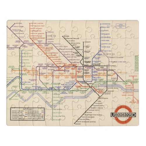 Map of Londons Underground Railways Jigsaw Puzzle