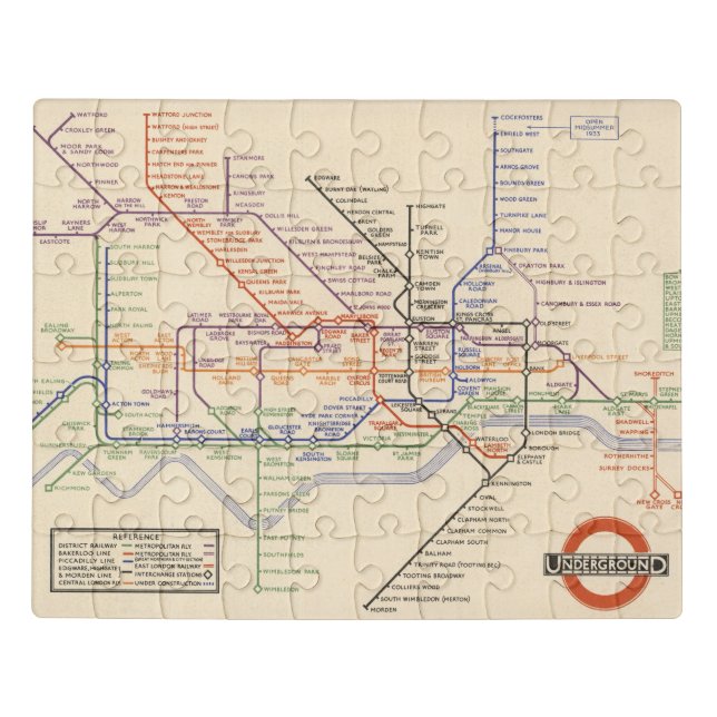 Map of London's Underground Railways Jigsaw Puzzle (Puzzle Horizontal)