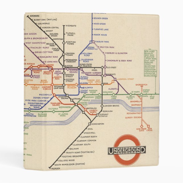 Map of London's Underground Railways Mini Binder (Front/Spine)