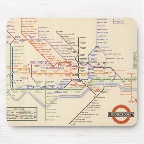 Map of Londons Underground Railways Mouse Pad