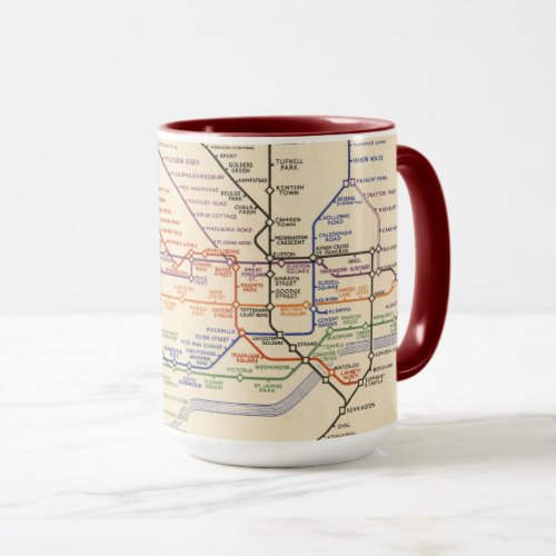 Map of Londons Underground Railways Mug