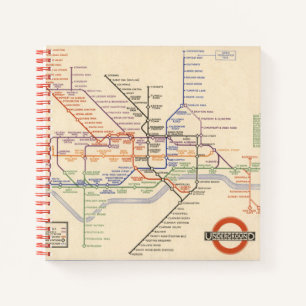 Map of London's Underground Railways Notebook
