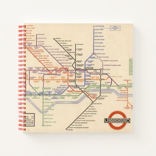 Map of Londons Underground Railways Notebook
