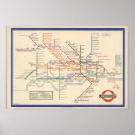 Map of London&#39;s Underground Railways Poster
