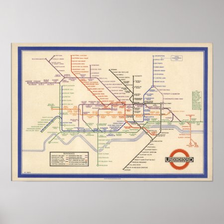 Map Of London's Underground Railways Poster