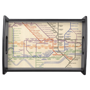Map of London's Underground Railways Serving Tray