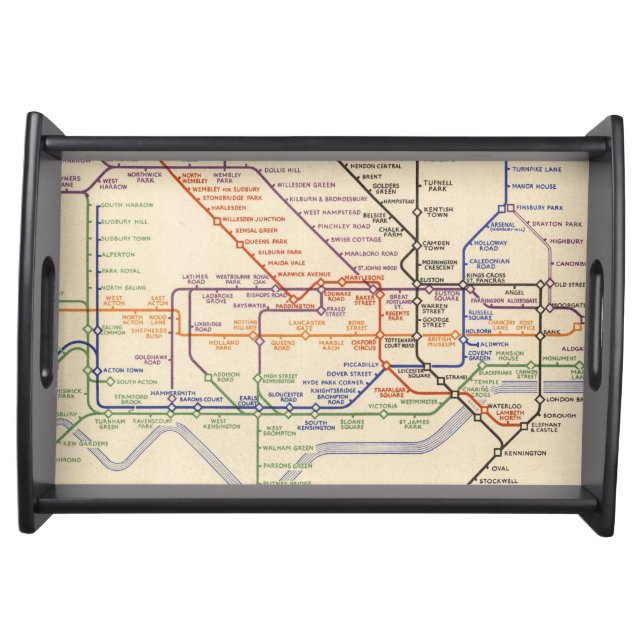 Map of London's Underground Railways Serving Tray (Front)