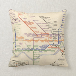 Map of London's Underground Railways Throw Pillow