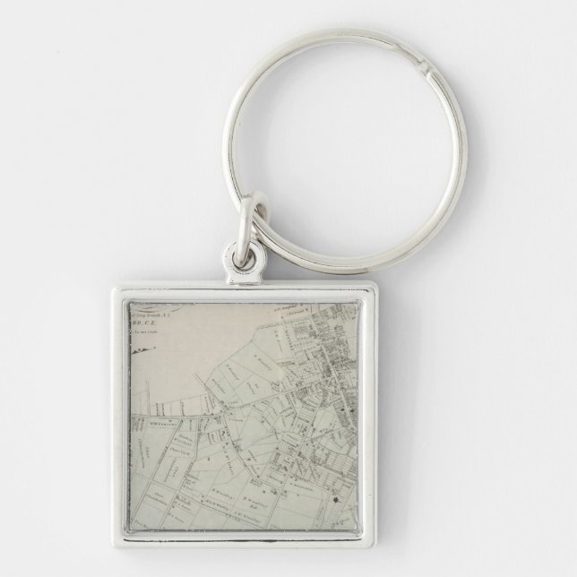 Map of Long Branch, NJ Keychain (Front)