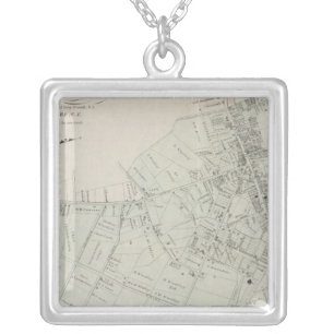 Map of Long Branch, NJ Silver Plated Necklace