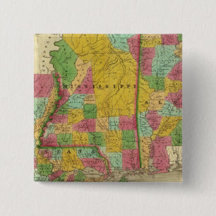 Map of Louisiana, Mississippi and Alabama Button