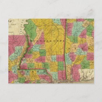Map Of Louisiana  Mississippi And Alabama Postcard by davidrumsey at Zazzle