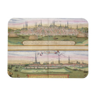 Map of Lubeck and Hamburg, from 'Civitates Orbis T Magnet