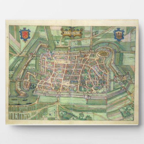 map of Luneburg from Civitates Orbis Terrarum b Plaque