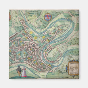 Map of Luxembourg, from 'Civitates Orbis Terrarum' Magnet
