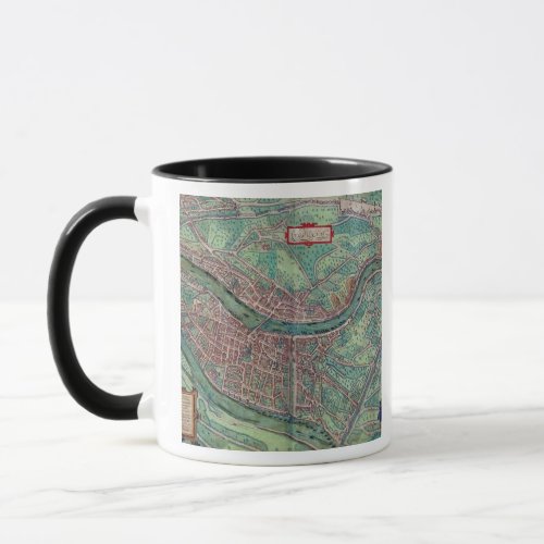 Map of Lyon from Civitates Orbis Terrarum by Ge Mug