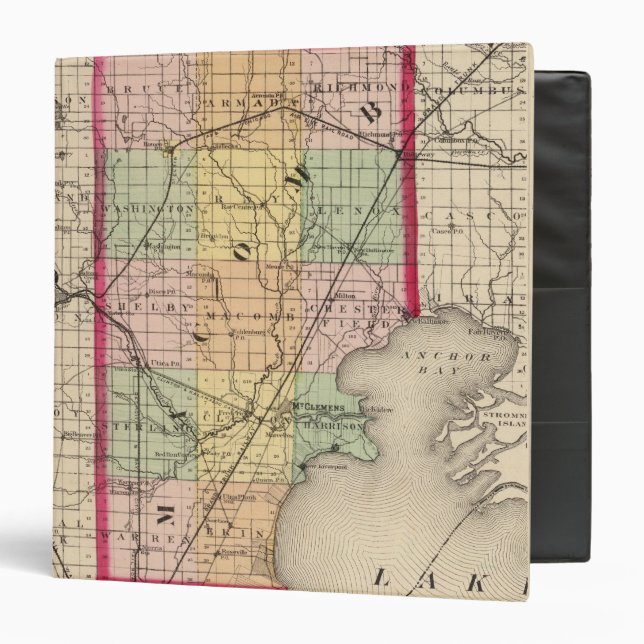 Map of Macomb County, Michigan 3 Ring Binder (Front/Inside)