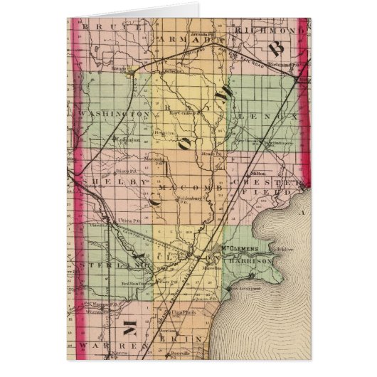 Map of Macomb County, Michigan Cards (Front)