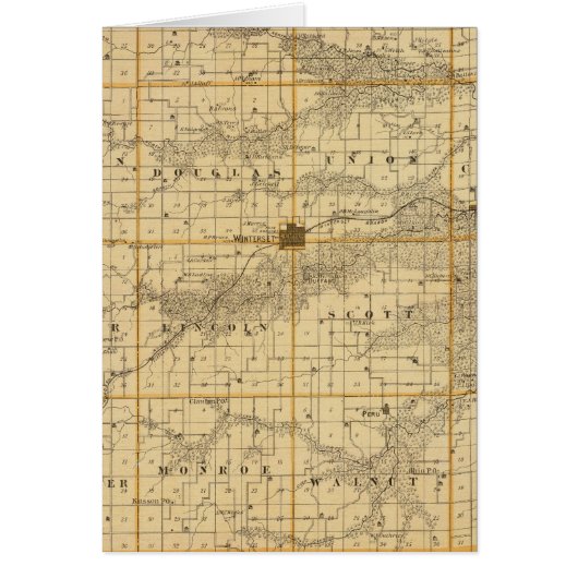 Map of Madison County, State of Iowa Cards (Front)