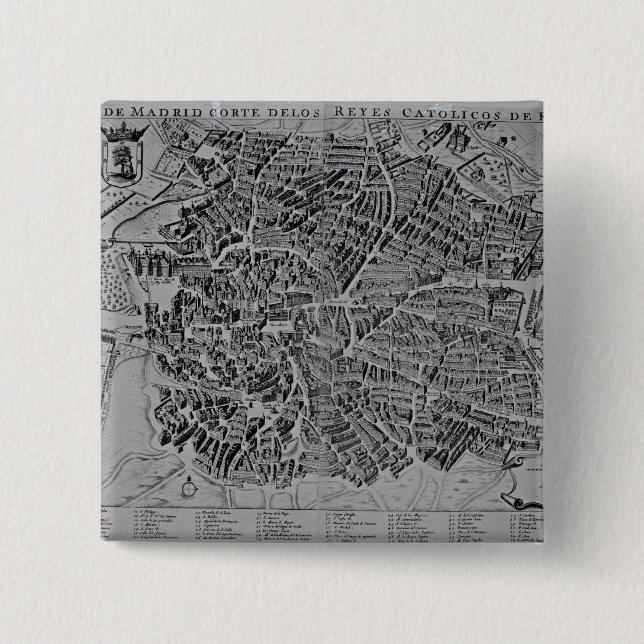 Map of Madrid Pinback Button (Front)