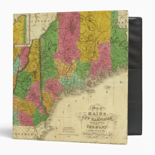 Map of Maine New Hampshire and Vermont Binder