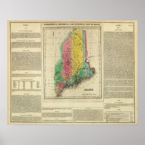 Map Of Maine Poster