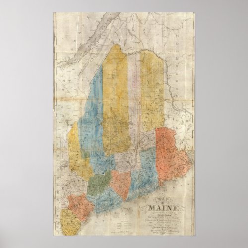 Map of Maine Poster