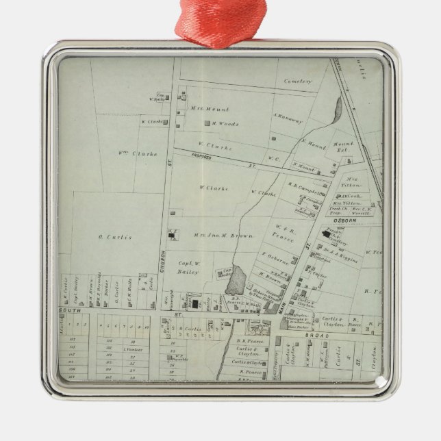 Map of Manasquan, New Jersey Metal Ornament (Front)