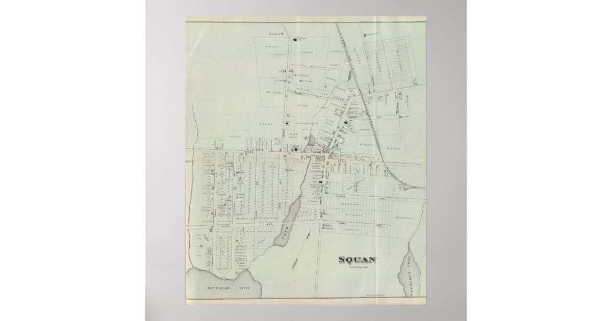 Map of Manasquan, New Jersey Poster Zazzle