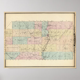 Map of Marathon County Poster