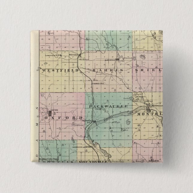 Map of Marquette County & Westfield Button (Front)