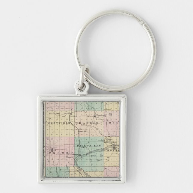 Map of Marquette County & Westfield Keychain (Front)