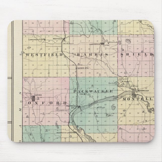 Map of Marquette County & Westfield Mouse Pad (Front)